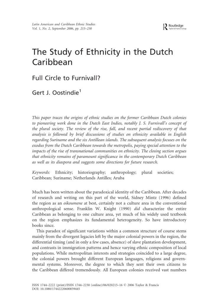 The Influence Of Caribbean Culture On Suriname: A Comparative Study